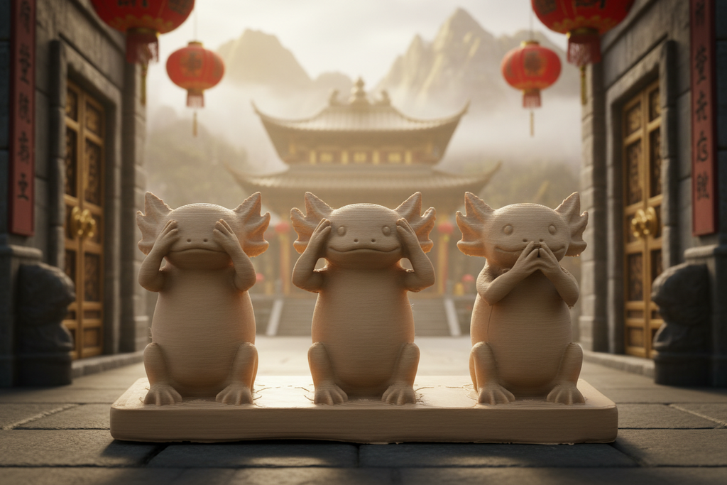 Silent Sages Axolotl Statue